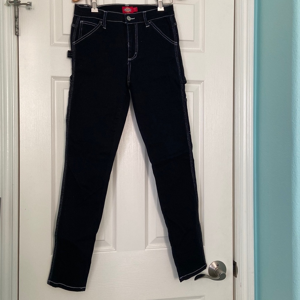 Girls Dickies skinny cargo pants with matching belt